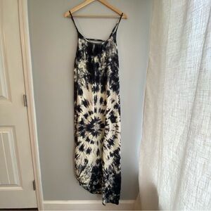 Riviera Sun Black and White Tie Dye Midi Dress